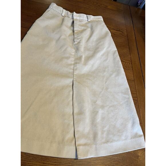 Vintage Women’s Cheenos Beige Light Tan Long Corduroy Skirt Front Slit Sz 12 - Picture 6 of 9